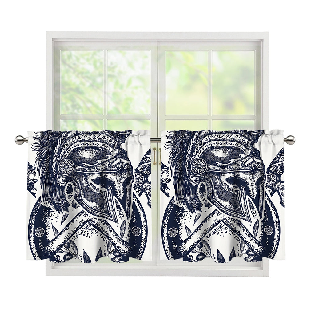 Ancient Spartan Print Tier Curtains