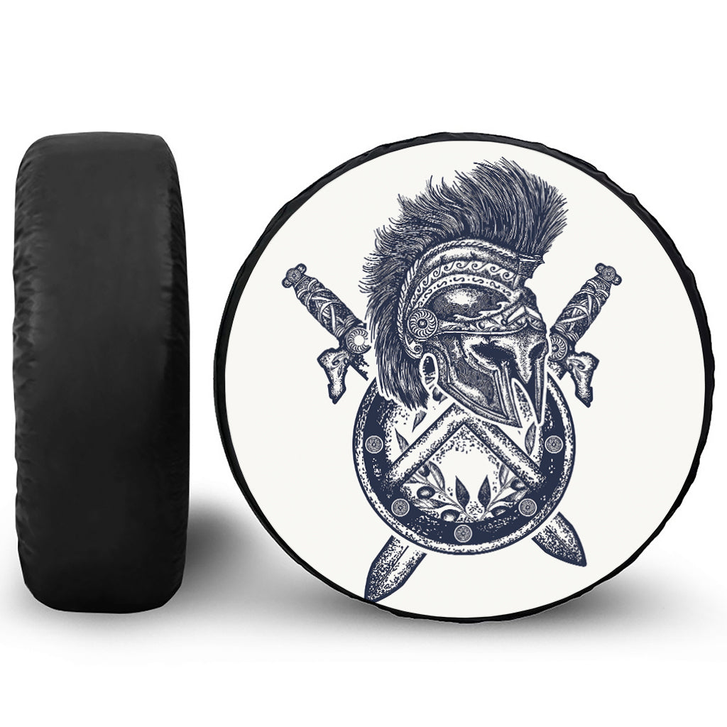 Ancient Spartan Print Tire Cover