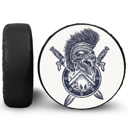 Ancient Spartan Print Tire Cover