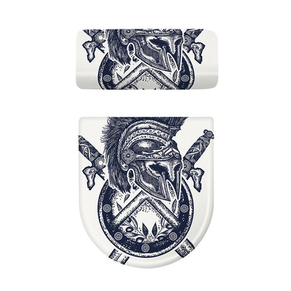 Ancient Spartan Print Toilet Lid And Tank Cover Set
