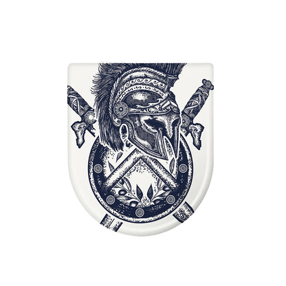 Ancient Spartan Print Toilet Lid Cover