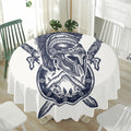 Ancient Spartan Print Waterproof Round Tablecloth