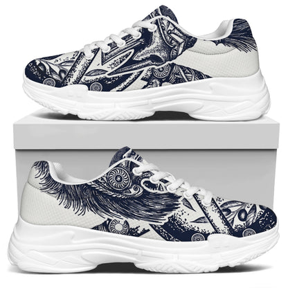 Ancient Spartan Print White Chunky Shoes