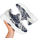 Ancient Spartan Print White Chunky Shoes