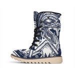 Ancient Spartan Print Winter Boots