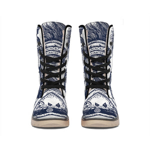 Ancient Spartan Print Winter Boots