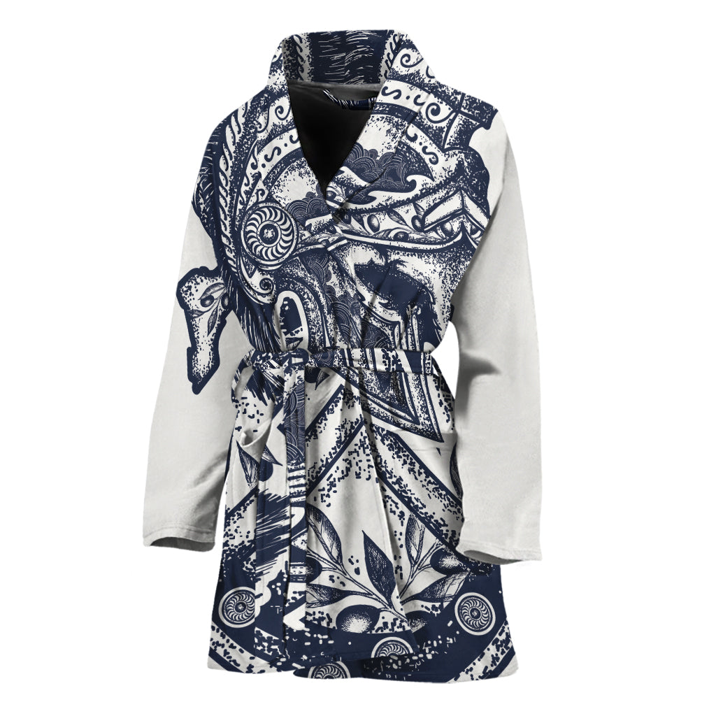 Ancient Spartan Print Women's Bathrobe