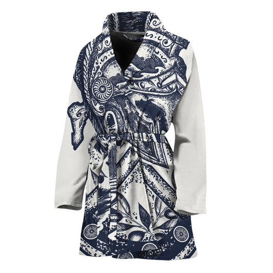 Ancient Spartan Print Women's Bathrobe