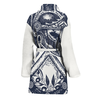 Ancient Spartan Print Women's Bathrobe