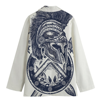 Ancient Spartan Print Women's Cotton Blazer