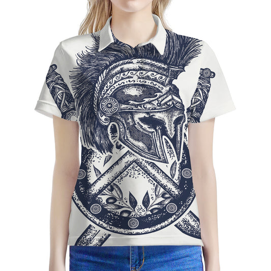 Ancient Spartan Print Women's Polo Shirt