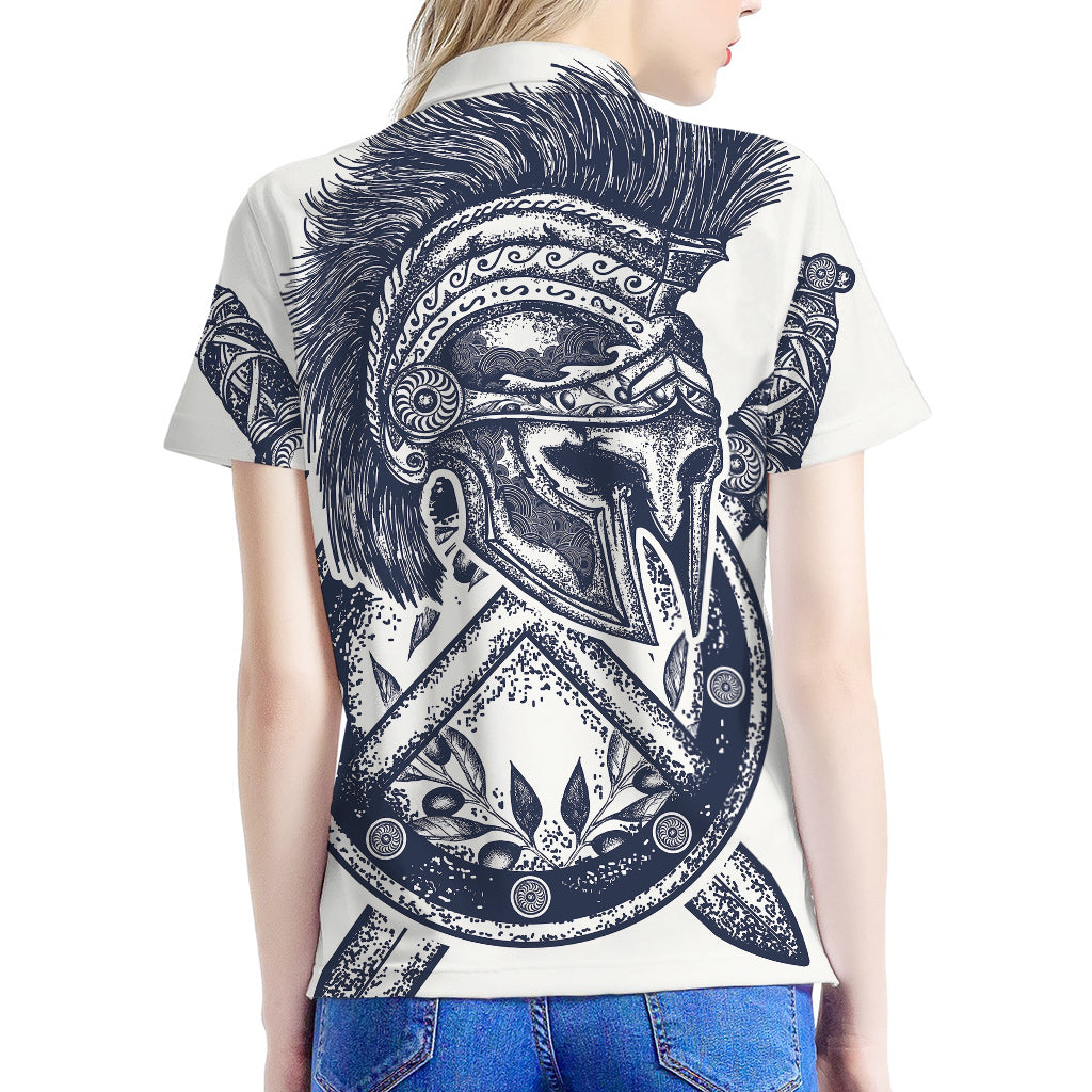 Ancient Spartan Print Women's Polo Shirt