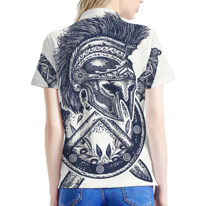 Ancient Spartan Print Women's Polo Shirt