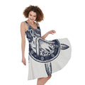 Ancient Spartan Print Sleeveless Knee Length Dress