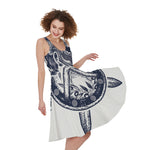 Ancient Spartan Print Women's Sleeveless Dress
