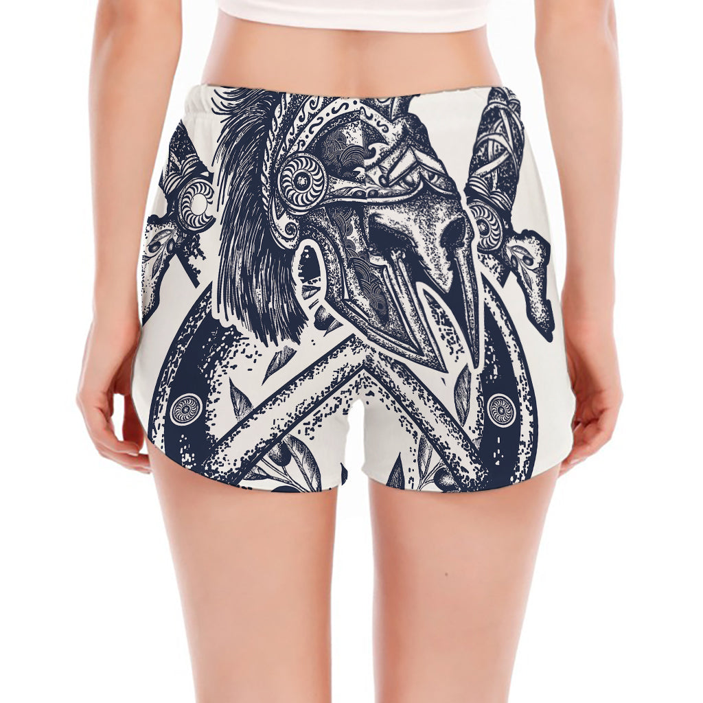 Ancient Spartan Print Women's Split Running Shorts