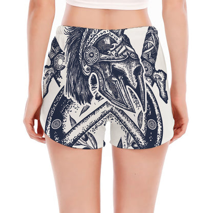 Ancient Spartan Print Women's Split Running Shorts