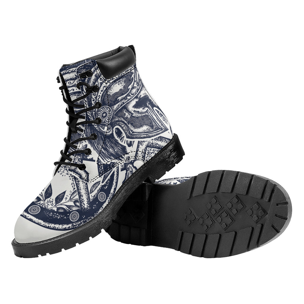 Ancient Spartan Print Work Boots