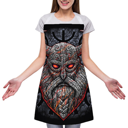 Ancient Viking Norse God Odin Print Adjustable Apron