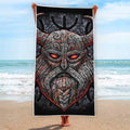 Ancient Viking Norse God Odin Print Beach Towel