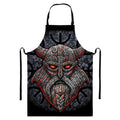 Ancient Viking Norse God Odin Print Bib Apron With Pocket