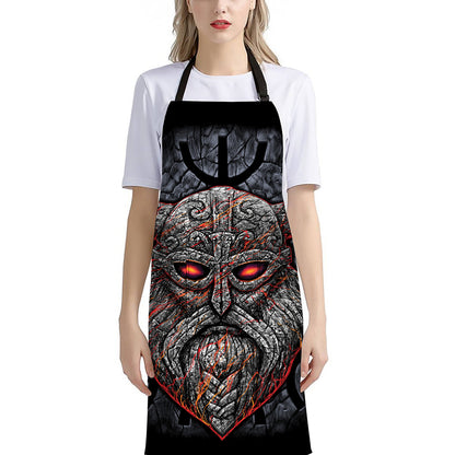 Ancient Viking Norse God Odin Print Bib Apron With Pocket