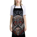 Ancient Viking Norse God Odin Print Bib Apron With Pocket