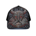 Ancient Viking Norse God Odin Print Black Mesh Trucker Hat