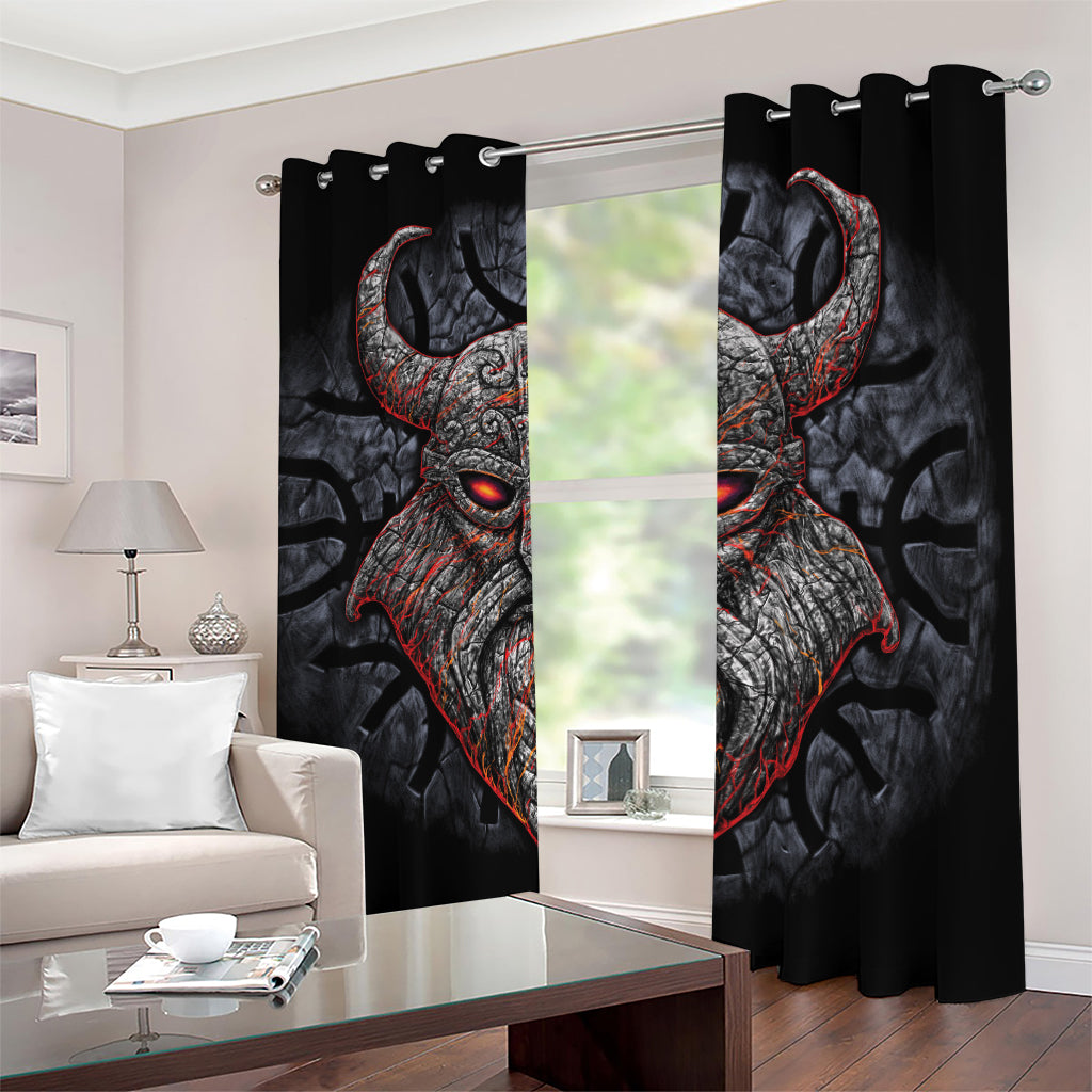 Ancient Viking Norse God Odin Print Blackout Grommet Curtains