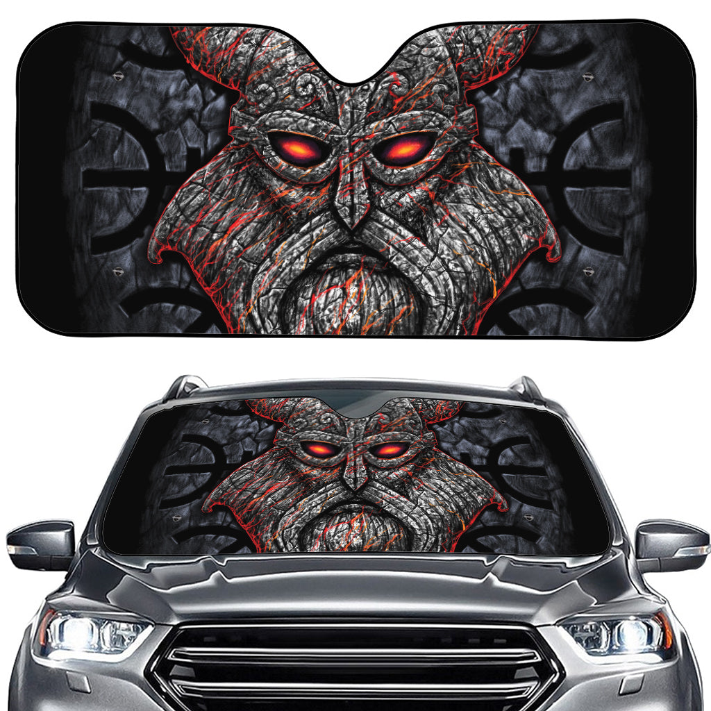 Ancient Viking Norse God Odin Print Car Windshield Sun Shade
