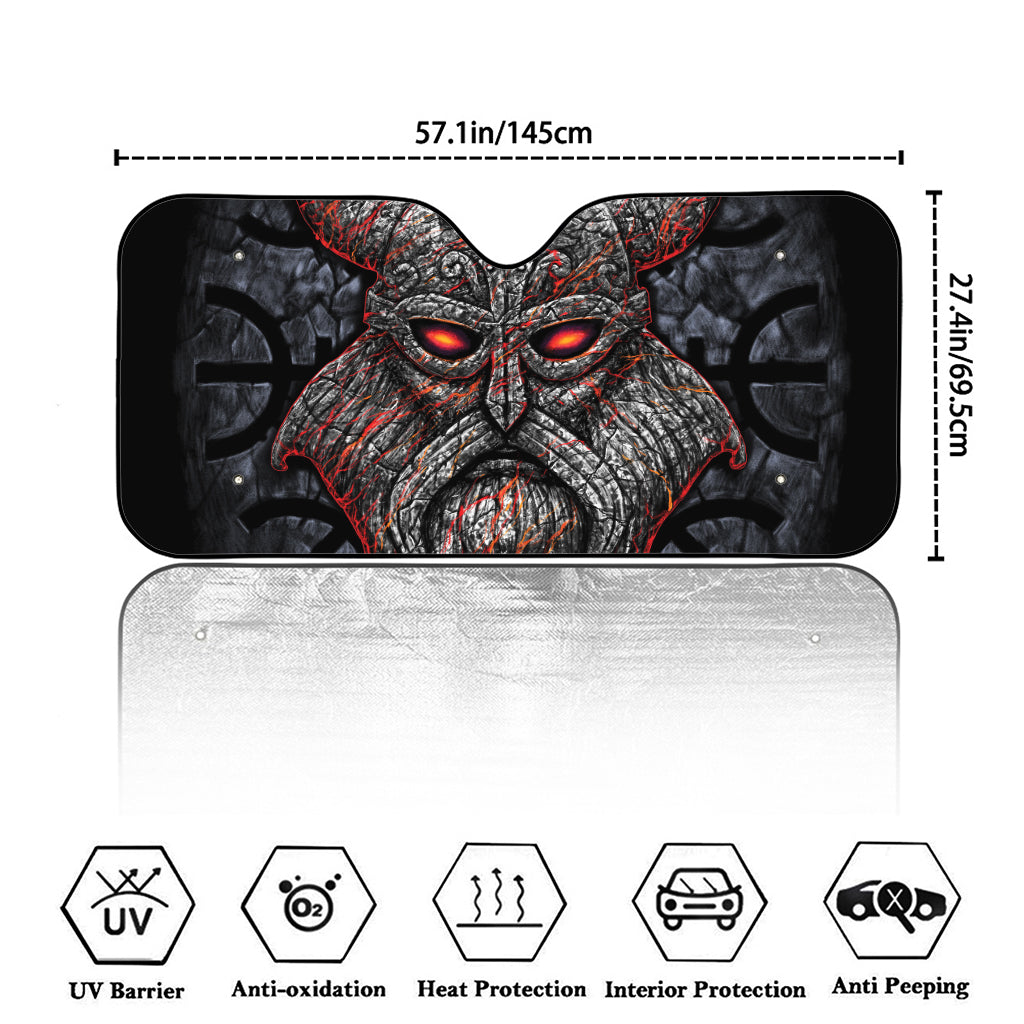 Ancient Viking Norse God Odin Print Car Windshield Sun Shade