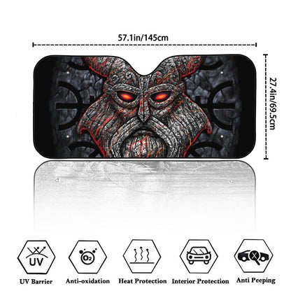 Ancient Viking Norse God Odin Print Car Windshield Sun Shade