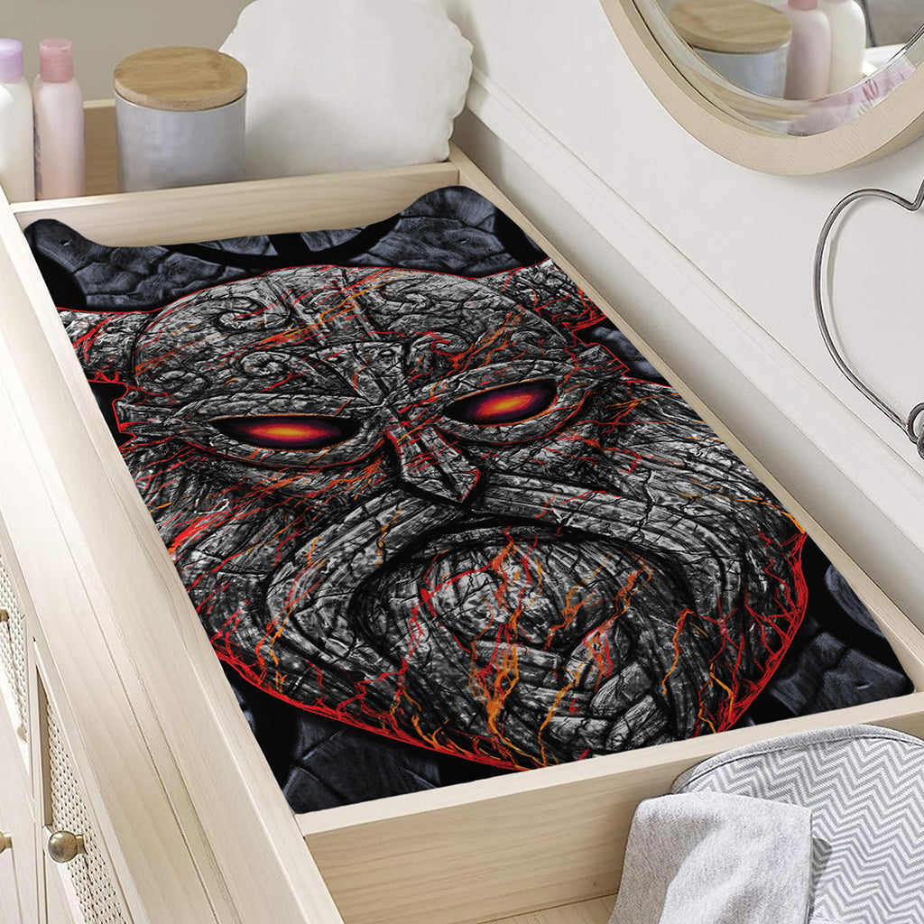 Ancient Viking Norse God Odin Print Changing Pad Cover