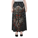 Ancient Viking Norse God Odin Print Chiffon Maxi Skirt