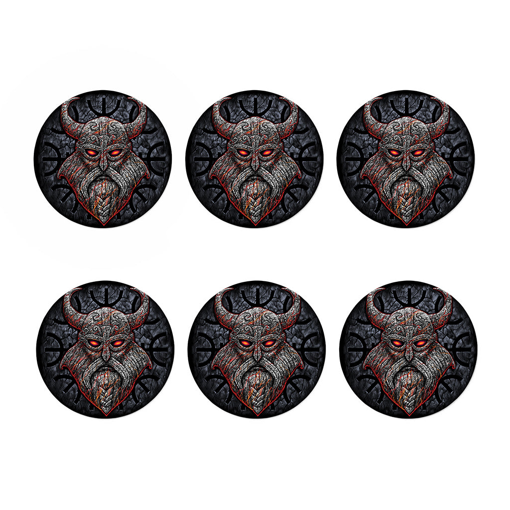 Ancient Viking Norse God Odin Print Coaster Set