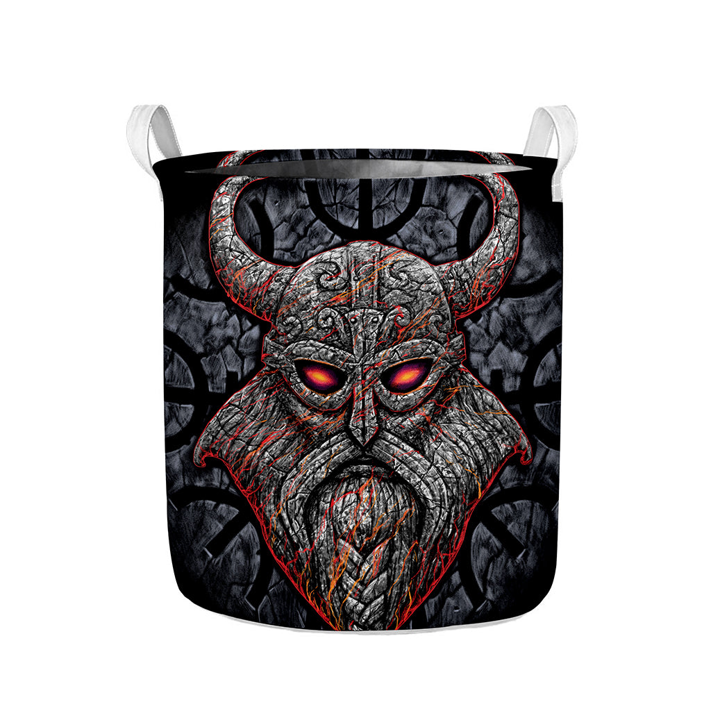 Ancient Viking Norse God Odin Print Collapsible Laundry Basket