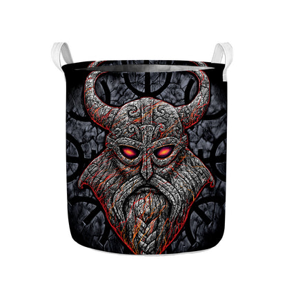 Ancient Viking Norse God Odin Print Collapsible Laundry Basket