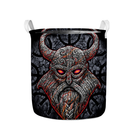 Ancient Viking Norse God Odin Print Collapsible Laundry Basket
