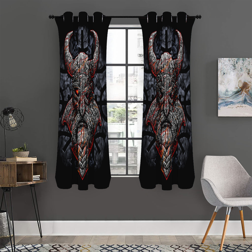 Ancient Viking Norse God Odin Print Curtain