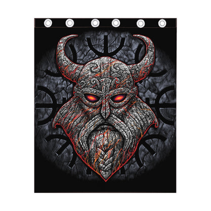 Ancient Viking Norse God Odin Print Curtain