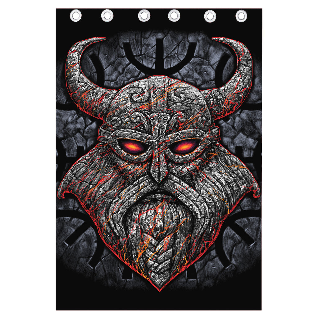 Ancient Viking Norse God Odin Print Curtain