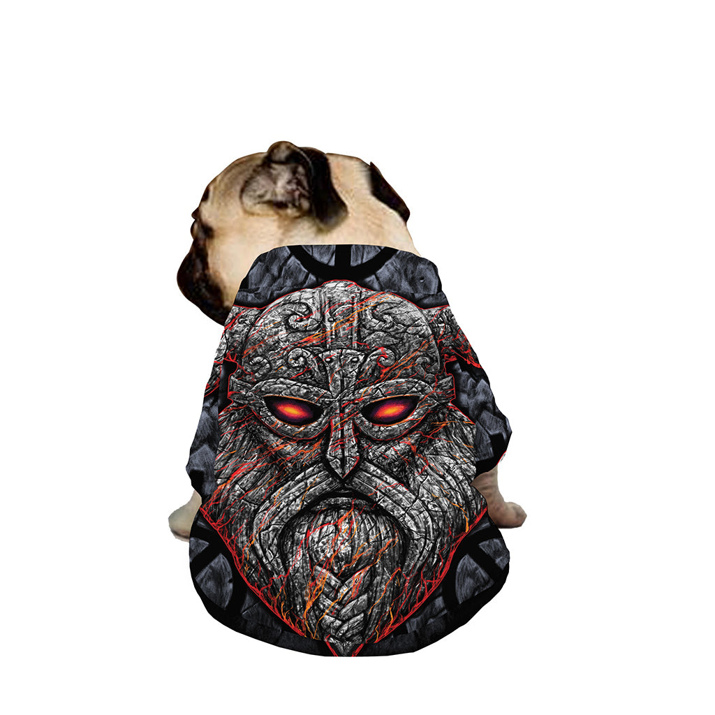 Ancient Viking Norse God Odin Print Dog Zip Up Jacket