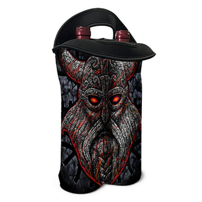 Ancient Viking Norse God Odin Print Double Neoprene Wine Tote