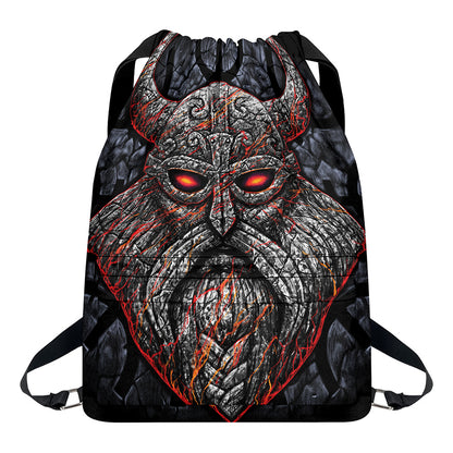 Ancient Viking Norse God Odin Print Drawstring Backpack