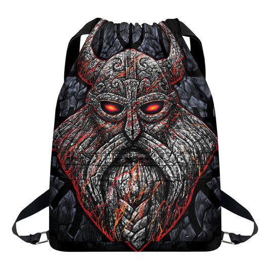Ancient Viking Norse God Odin Print Drawstring Backpack