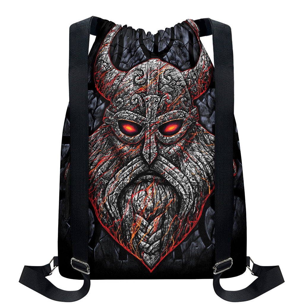 Ancient Viking Norse God Odin Print Drawstring Backpack