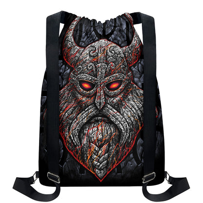 Ancient Viking Norse God Odin Print Drawstring Backpack