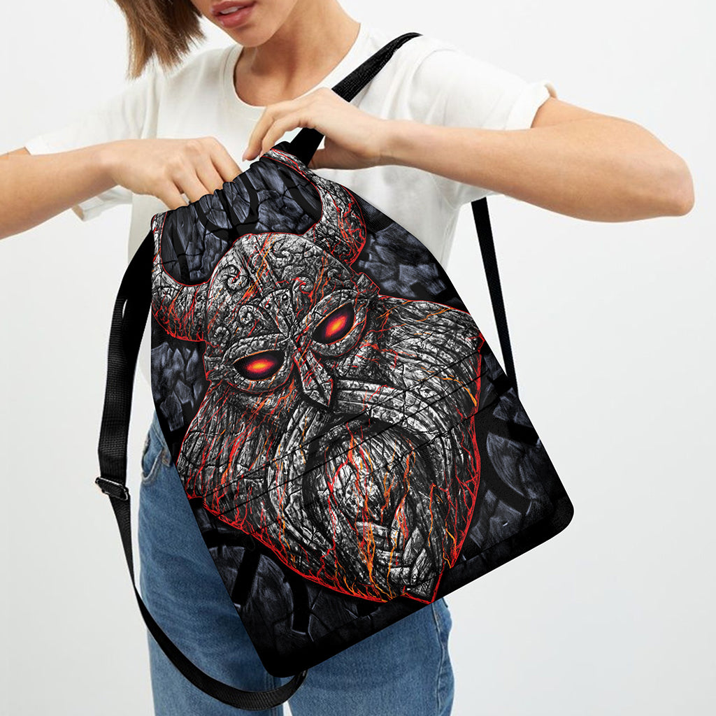Ancient Viking Norse God Odin Print Drawstring Backpack