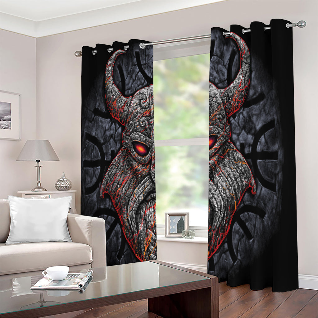 Ancient Viking Norse God Odin Print Extra Wide Grommet Curtains