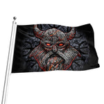 Ancient Viking Norse God Odin Print Flag